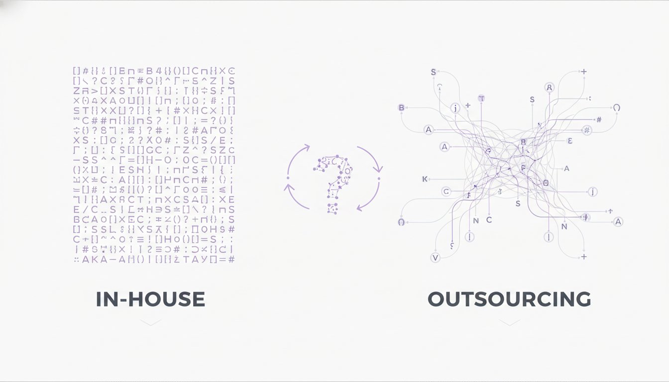 In-house fejlesztés vs outsourcing: Stratégiai útmutató döntéshozóknak 2026-ban