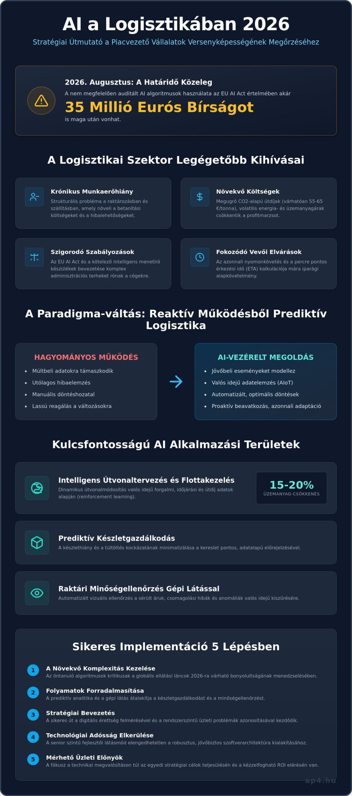AI a logisztikában: Stratégiai útmutató a hatékonyságnöveléshez 2026-ban